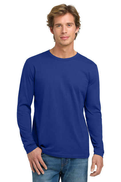 Next Level Apparel Cotton Long Sleeve Tee with custom logo embroidery