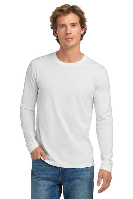 Next Level Apparel Cotton Long Sleeve Tee with custom logo embroidery
