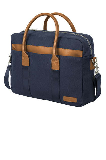 Brooks Brothers Wells Briefcase with custom logo embroidery
