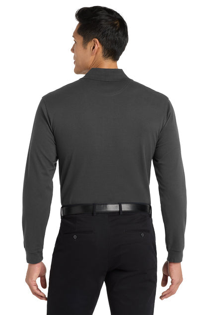 Port Authority Rapid Dry Long Sleeve Polo with custom logo embroidery