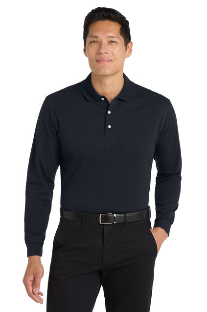 Port Authority Rapid Dry Long Sleeve Polo with custom logo embroidery