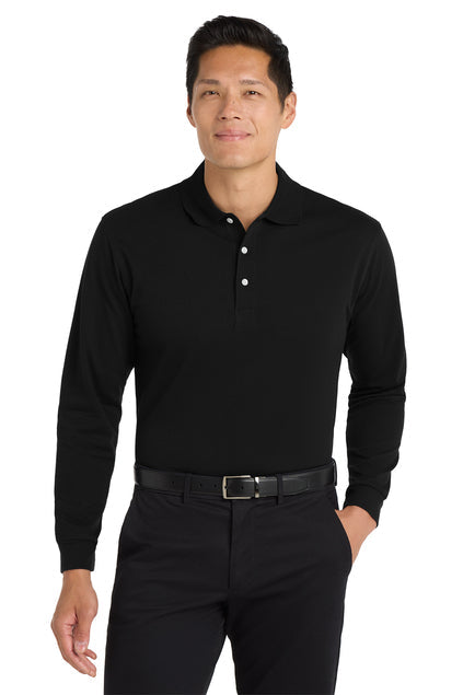 Port Authority Rapid Dry Long Sleeve Polo with custom logo embroidery