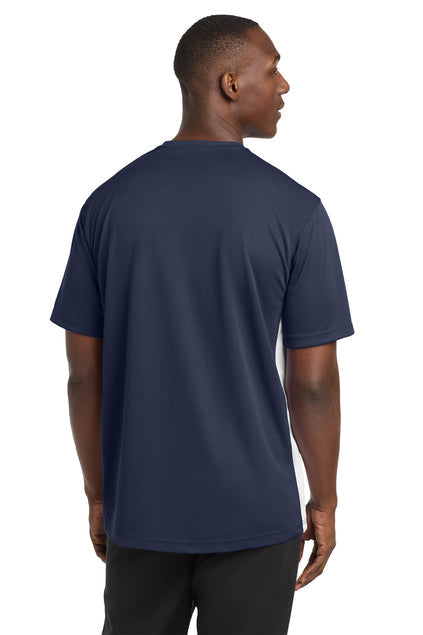 Sport-Tek Dry Zone Colorblock Crew with custom logo embroidery