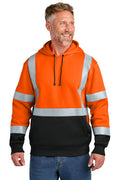 CornerStone ANSI 107 Class 3 Heavy-Duty Fleece Pullover Hoodie with custom logo embroidery