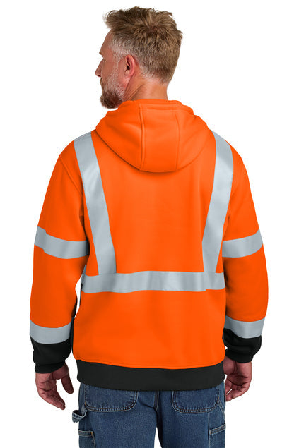 CornerStone ANSI 107 Class 3 Heavy-Duty Fleece Pullover Hoodie with custom logo embroidery
