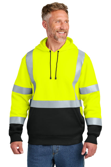 CornerStone ANSI 107 Class 3 Heavy-Duty Fleece Pullover Hoodie with custom logo embroidery