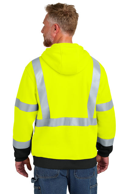 CornerStone ANSI 107 Class 3 Heavy-Duty Fleece Pullover Hoodie with custom logo embroidery