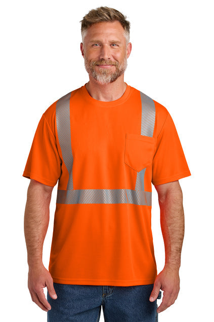 CornerStone ANSI 107 Class 2 Segmented Tape Tee with custom logo embroidery