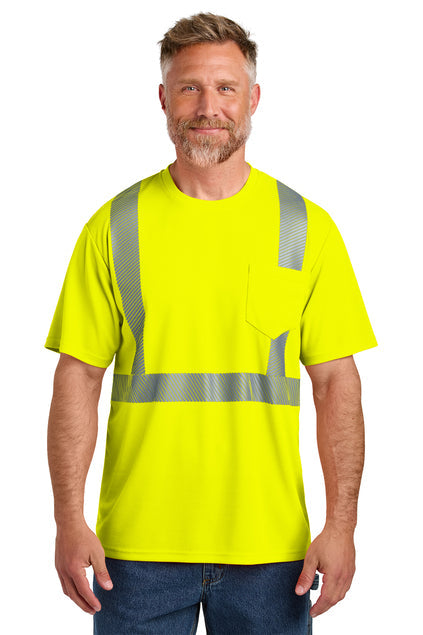 CornerStone ANSI 107 Class 2 Segmented Tape Tee with custom logo embroidery
