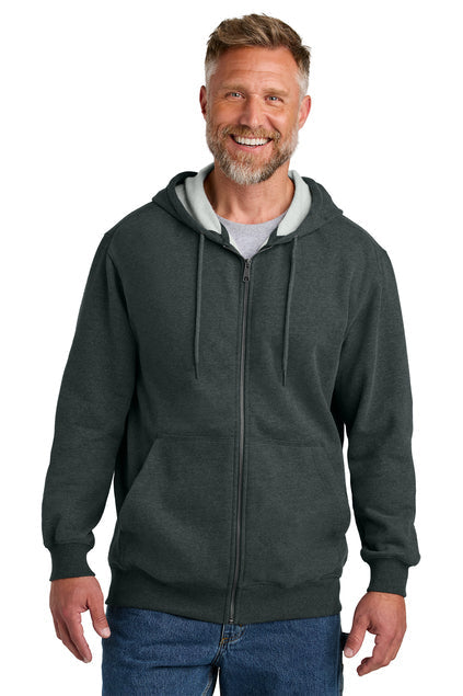 CornerStone Tough Fleece Full-Zip Hoodie with custom logo embroidery