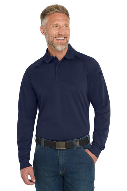 CornerStone Select Long Sleeve Snag-Proof Tactical Polo with custom logo embroidery