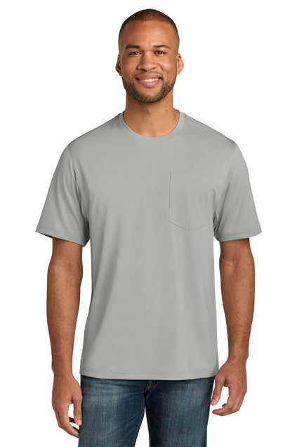 CornerStone Workwear Pro Short Sleeve Pocket Tee with custom logo embroidery