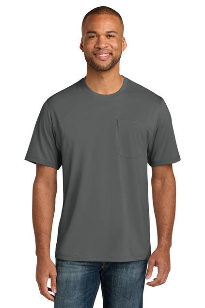 CornerStone Workwear Pro Short Sleeve Pocket Tee with custom logo embroidery