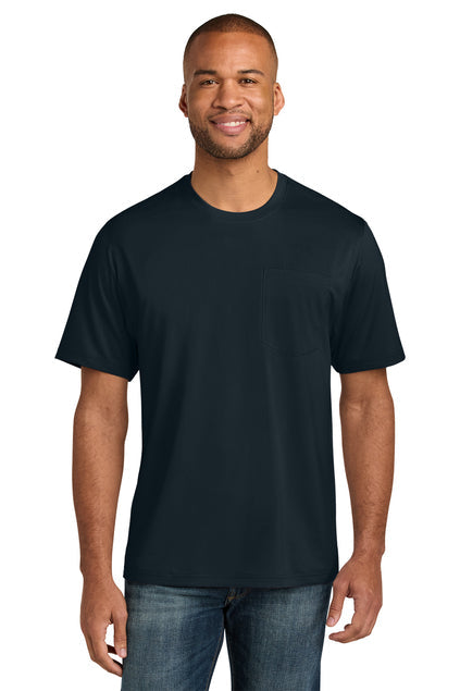 CornerStone Workwear Pro Short Sleeve Pocket Tee with custom logo embroidery