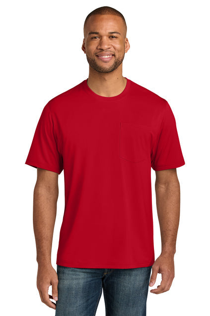 CornerStone Workwear Pro Short Sleeve Pocket Tee with custom logo embroidery