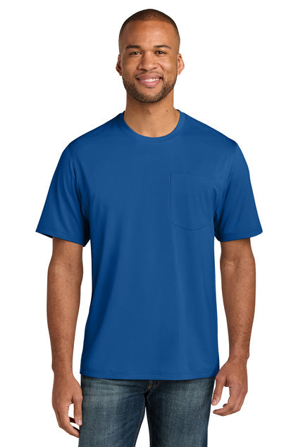 CornerStone Workwear Pro Short Sleeve Pocket Tee with custom logo embroidery