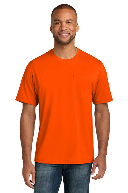 CornerStone Workwear Pro Short Sleeve Pocket Tee with custom logo embroidery
