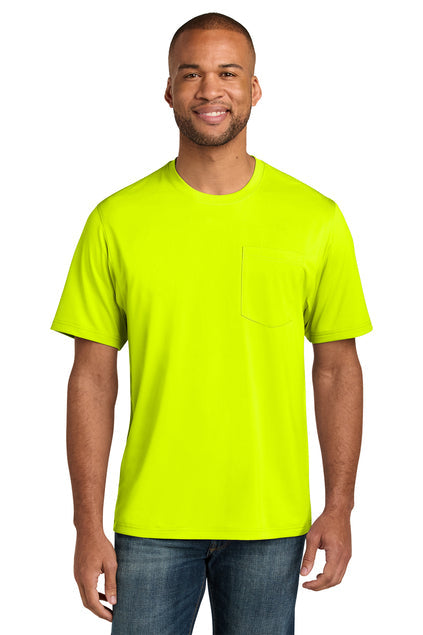 CornerStone Workwear Pro Short Sleeve Pocket Tee with custom logo embroidery