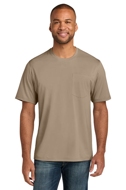 CornerStone Workwear Pro Short Sleeve Pocket Tee with custom logo embroidery