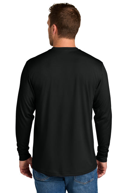 CornerStone Workwear Pro Long Sleeve Pocket Tee with custom logo embroidery