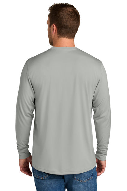CornerStone Workwear Pro Long Sleeve Pocket Tee with custom logo embroidery
