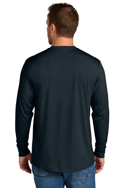 CornerStone Workwear Pro Long Sleeve Pocket Tee with custom logo embroidery