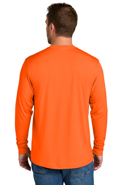 CornerStone Workwear Pro Long Sleeve Pocket Tee with custom logo embroidery