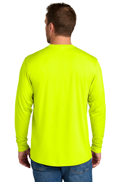 CornerStone Workwear Pro Long Sleeve Pocket Tee with custom logo embroidery