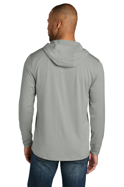 CornerStone Workwear Pro Long Sleeve Hooded Tee with custom logo embroidery