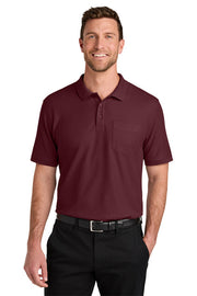 Port Authority Wearever Signature Pique Pocket Polo with custom logo embroidery