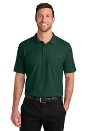 Port Authority Wearever Signature Pique Pocket Polo with custom logo embroidery