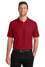 Port Authority Wearever Signature Pique Pocket Polo with custom logo embroidery