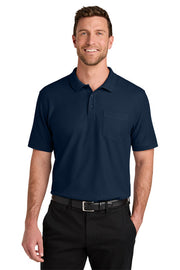Port Authority Wearever Signature Pique Pocket Polo with custom logo embroidery