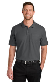Port Authority Wearever Signature Pique Pocket Polo with custom logo embroidery