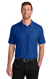 Port Authority Wearever Signature Pique Pocket Polo with custom logo embroidery