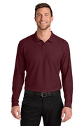 Port Authority Wearever Signature Pique Long Sleeve Polo with custom logo embroidery