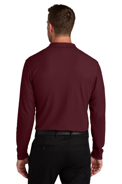 Port Authority Wearever Signature Pique Long Sleeve Polo with custom logo embroidery