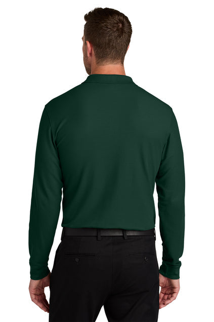 Port Authority Wearever Signature Pique Long Sleeve Polo with custom logo embroidery