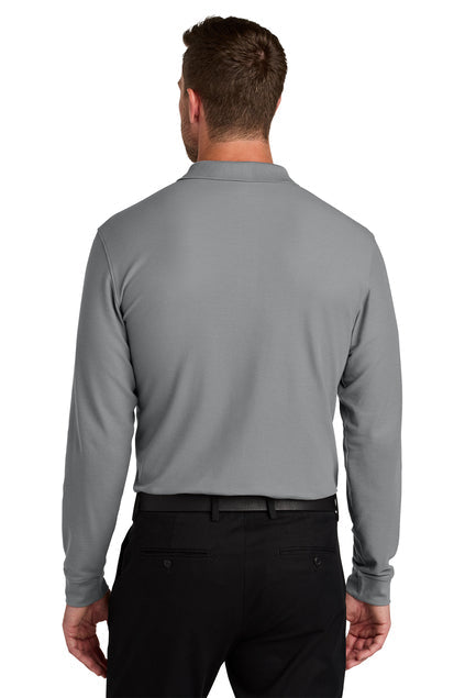 Port Authority Wearever Signature Pique Long Sleeve Polo with custom logo embroidery