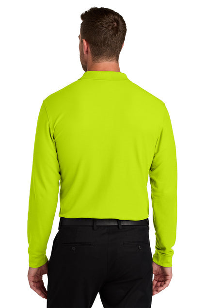 Port Authority Wearever Signature Pique Long Sleeve Polo with custom logo embroidery