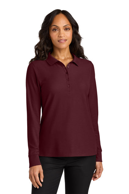 Port Authority Women’s Wearever Signature Pique Long Sleeve Polo with custom logo embroidery