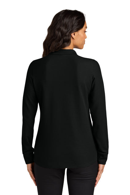 Port Authority Women’s Wearever Signature Pique Long Sleeve Polo with custom logo embroidery