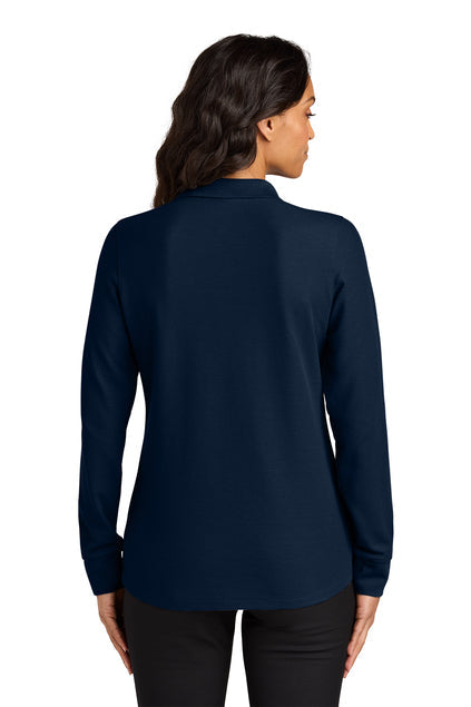 Port Authority Women’s Wearever Signature Pique Long Sleeve Polo with custom logo embroidery