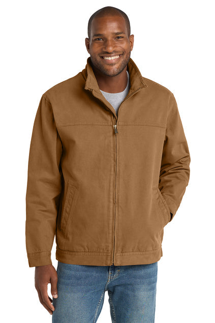 CornerStone Washed Duck Cloth Flannel-Lined Work Jacket with custom logo embroidery
