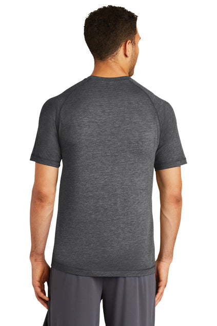 Sport-Tek PosiCharge Tri-Blend Wicking Raglan Tee with custom logo embroidery