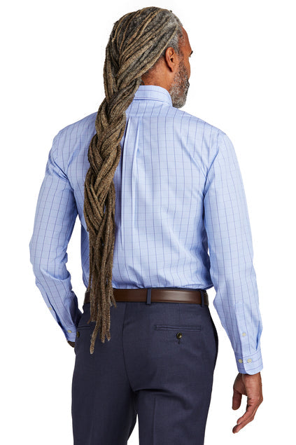 Brooks Brothers Wrinkle-Free Stretch Patterned Shirt with custom logo embroidery