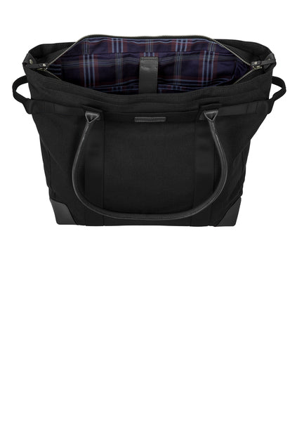 Brooks Brothers Wells Laptop Tote with custom logo embroidery