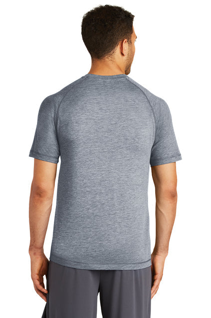 Sport-Tek PosiCharge Tri-Blend Wicking Raglan Tee with custom logo embroidery