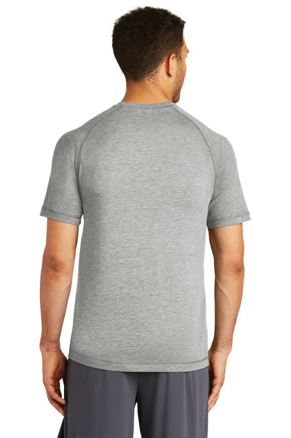 Sport-Tek PosiCharge Tri-Blend Wicking Raglan Tee with custom logo embroidery