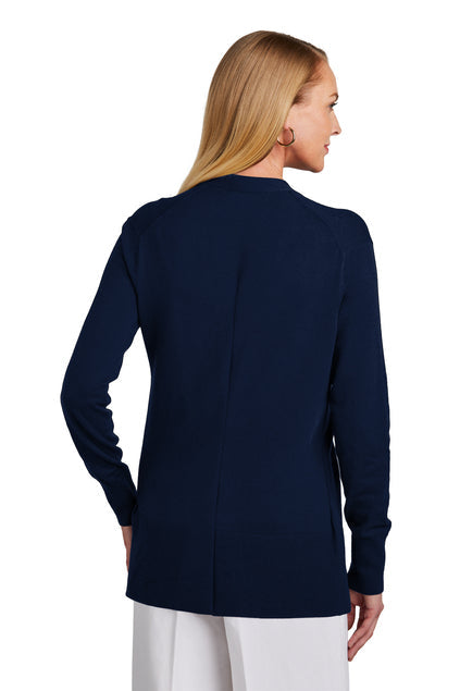 Brooks Brothers Women’s Cotton Stretch Long Cardigan Sweater with custom logo embroidery